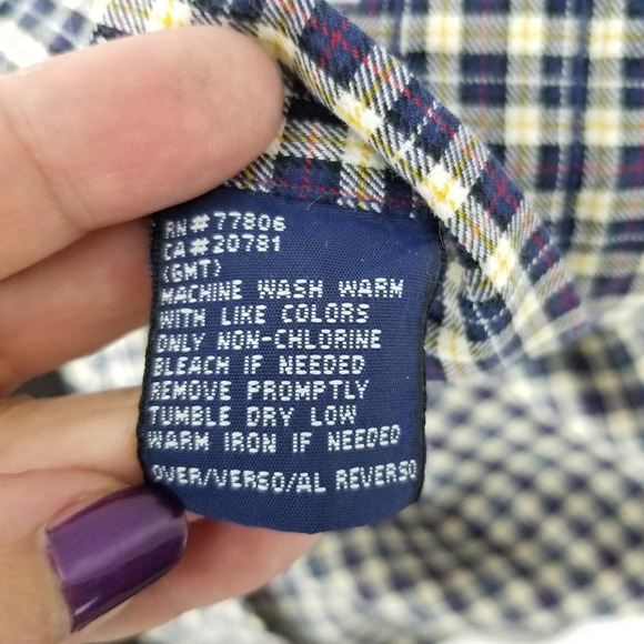 Tommy Hilfiger Men's Shirt Medium Blue Plaid Check  Long Sleeve - Picture 9 of 10